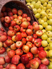Lot of tasty apples in Farmers Market