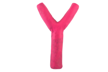 alphabet English colorful letters Handmade letters molded from plasticine clay on Isolated white background