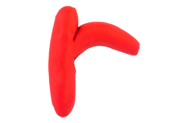 alphabet English colorful letters Handmade letters molded from plasticine clay on Isolated white background