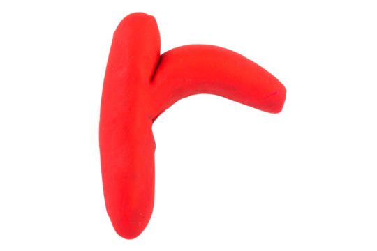 alphabet English colorful letters Handmade letters molded from plasticine clay on Isolated white background