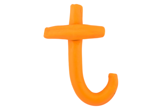 alphabet English colorful letters Handmade letters molded from plasticine clay on Isolated white background