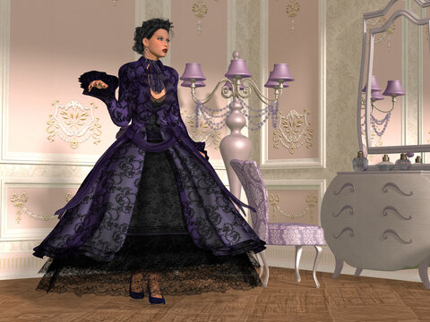 Victorian Vanity - During the 19th century women dressed in long gowns which they wore to social events.