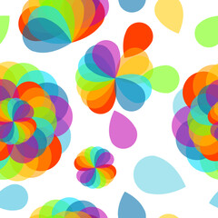 Seamless pattern of rainbow flowers. Vector illustration