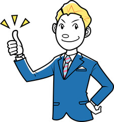 グッドポーズをするビジネスマン欧米人