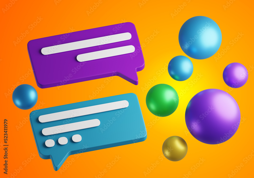 Poster sms chatting. dialog clouds from applications. concept of chatting in mobile phone. new notification