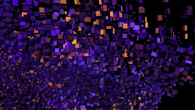 3d render of abstract dinamic art video animation on isolated black background. Elegant background for visual effects and motion graphics. 4K loop animation background. Vibrant seamless pattern
