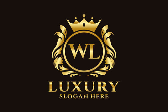 Initial WL Letter Royal Luxury Logo template in vector art for luxurious branding projects and other vector illustration.
