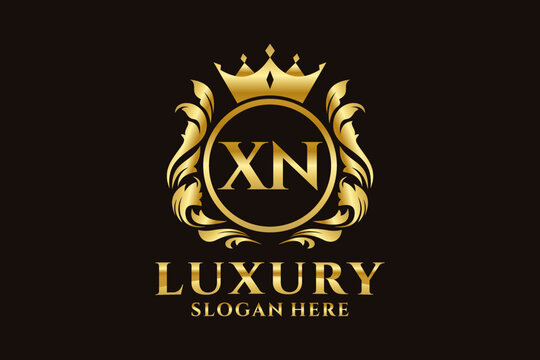 Initial XN Letter Royal Luxury Logo template in vector art for luxurious branding projects and other vector illustration.