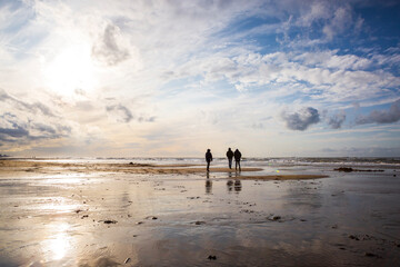Naklejka premium Familie am Strand in Holland