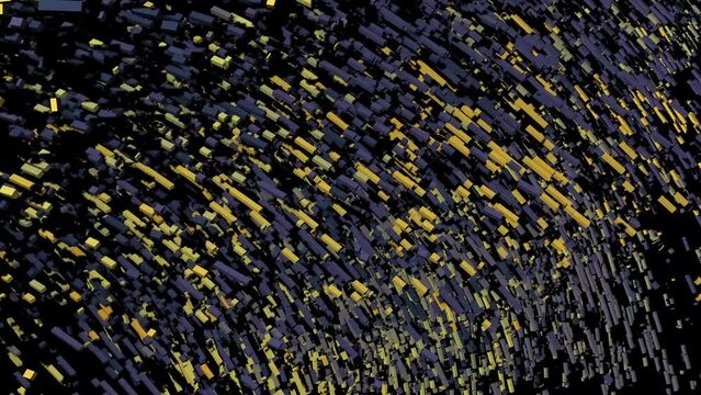 3d render of abstract dinamic art video animation on isolated black background. Elegant background for visual effects and motion graphics. 4K loop animation background. Vibrant seamless pattern
