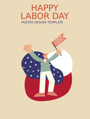 USA Labor Day Poster template with vintage colors