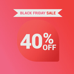 40% off Sale banner special offer ad discount promotion vector banner. price discount offer. season sale promo sticker colorful background