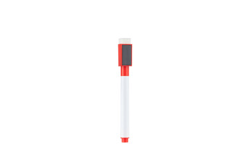 Whiteboard marker with eraser  and magnet on a white background.