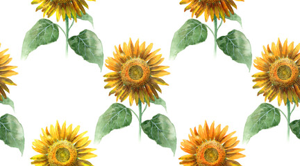 アナログ水彩ひまわりの壁紙
