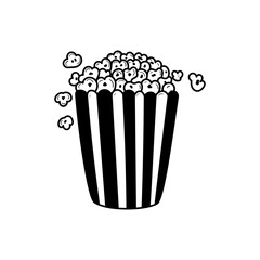 Popcorn vector illustration with doodle drawing style isolated on white background
