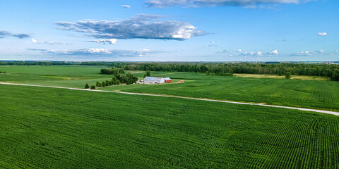 Rural Wisconsin Farm with Forest