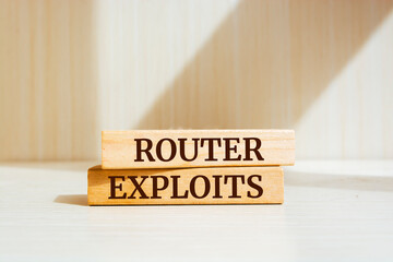 Wooden blocks with words 'Router Exploits'.