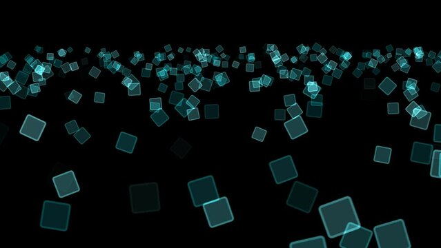 水色　四角形　箱　シェイプ　CG　パーティクル　モーショングラフィックス

