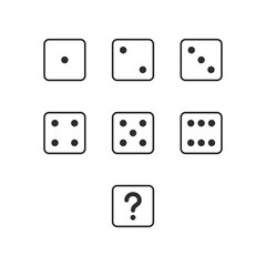 Game dice icons. Gambling concept. Vector dices set