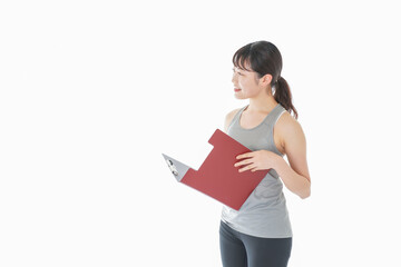 スポーツウェアを着た若い女性
