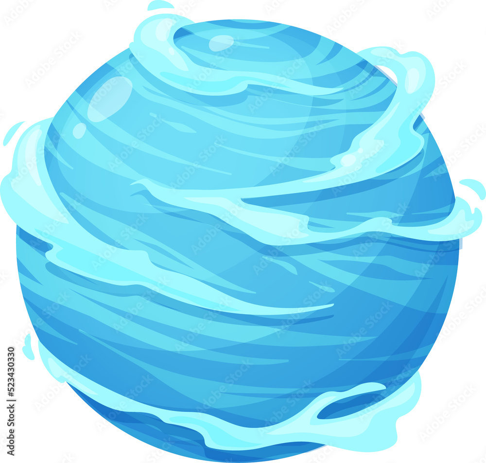Poster cartoon cold space planet with ice and snow vector