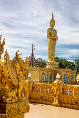The statue of buddha in Wat Pak Nam Jolo in Chachoengsao Thailand, the only and wholly golden chapel in Thailand and was a monastery dated back to the end of Ayutthaya period. 
