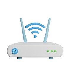 Wifi Router Internet 3D Rendering Illustration