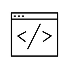 Browser window icon. Flat pc symbol. Internet application. Vector illustration. Stock image.