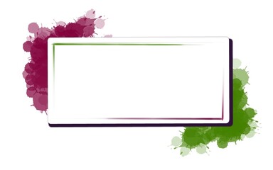 watercolor background with empty rectangle for text