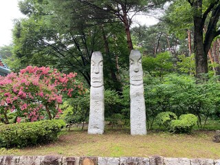 Jangseung, Korean traditional totem pole at the village entrance