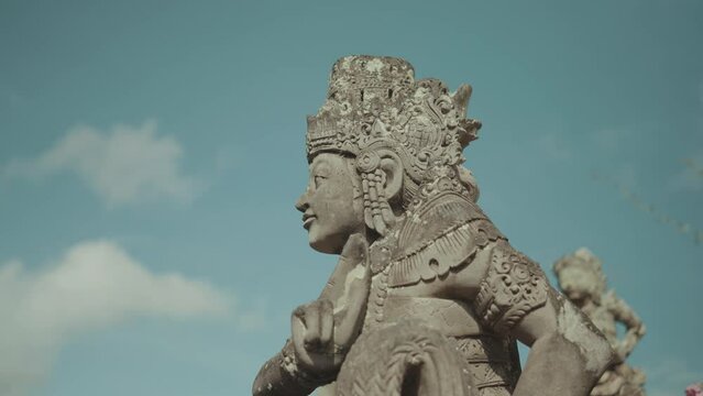 Beautiful Traditional Ancient Old Stone Hindu Balinese Statue Sculpture Carving at Kertha Gosa Semarapura Klungkung Bali Indonesia