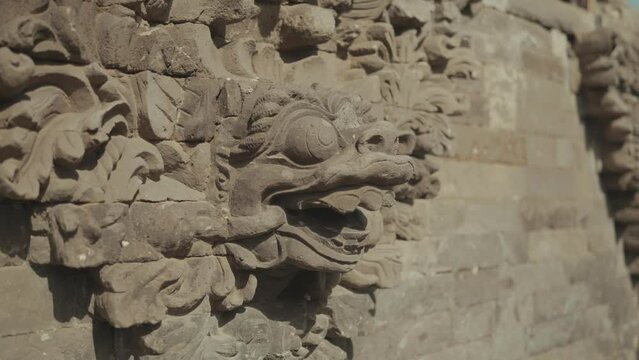 Beautiful Traditional Ancient Old Stone Hindu Balinese Statue Sculpture Carving at Kertha Gosa Semarapura Klungkung Bali Indonesia
