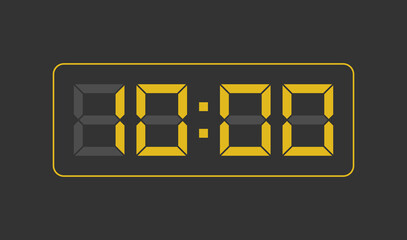 10:00, Digital clock number. Vector illustration.
