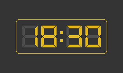 18:30, Digital clock number. Vector illustration.

