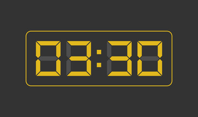 3:30, Digital clock number. Vector illustration.
