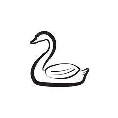 swan line art illustration