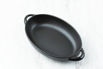 Empty Oval Black Dish