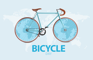 Stylish bicycle on white background