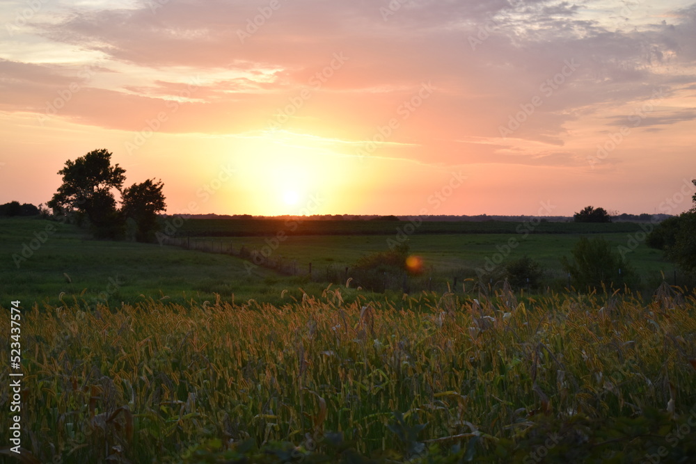 Sticker rural sunset