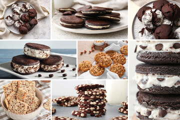 Collage with sweet homemade cookies