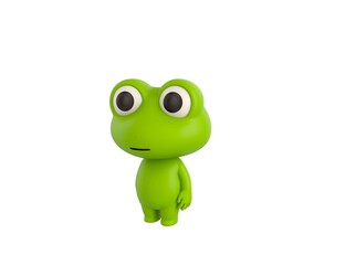 Little Frog character standing in 3d rendering.
