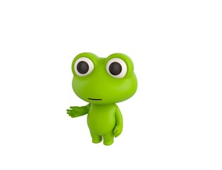 Little Frog character introducing in 3d rendering.