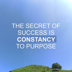 The Secret of Success is Constancy of Purpose