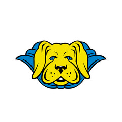 Super Yellow Lab Dog Wearing Blue Cape