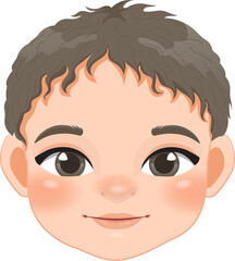 Cute Baby Boy Face Collection Cartoon Character