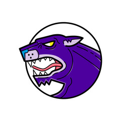 Black Panther Growling Mono Line