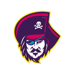 Privateer Pirate Head Mascot