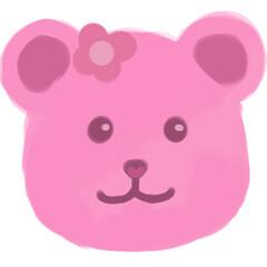 pink bear face