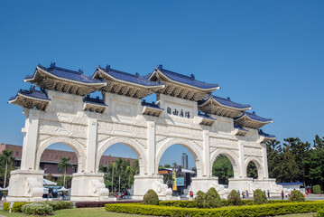 The main gate of National Chiang Kai-shek (CKS) Memorial Hall, the landmark for tourist attraction in Taiwan.
