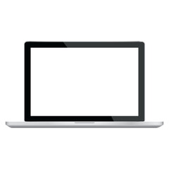 Modern glossy laptop isolated.